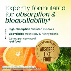 MegaFood alimentos reales que respaldan nutrientes y biodisponibilidad