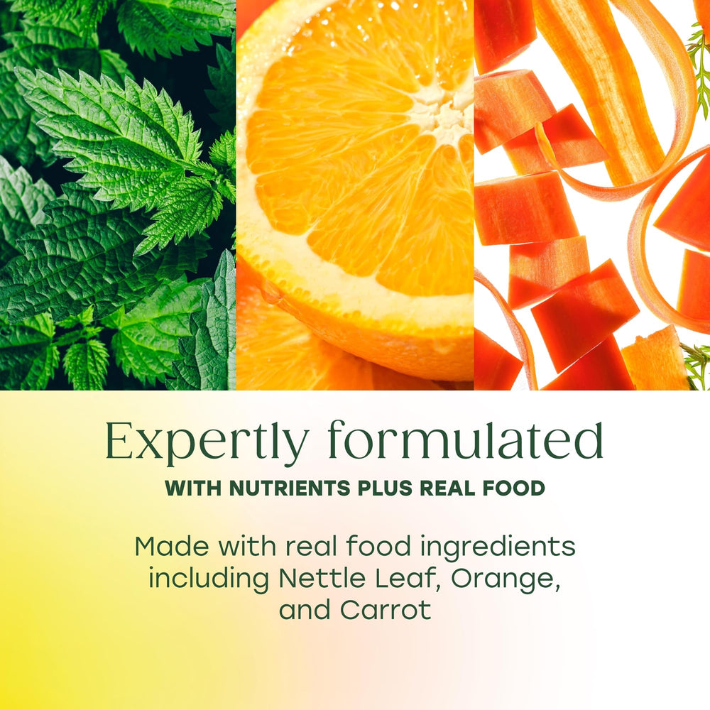 MegaFood ingredientes naturales con ortiga y naranja que suman nutrientes