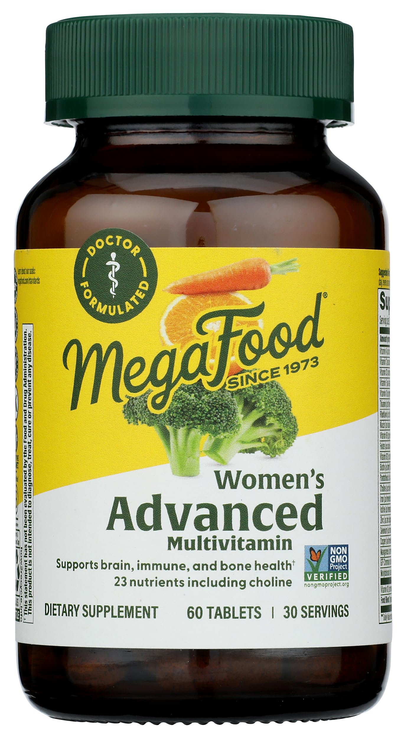 MegaFood ingredientes reales brócoli naranjas zanahorias para nutrición
