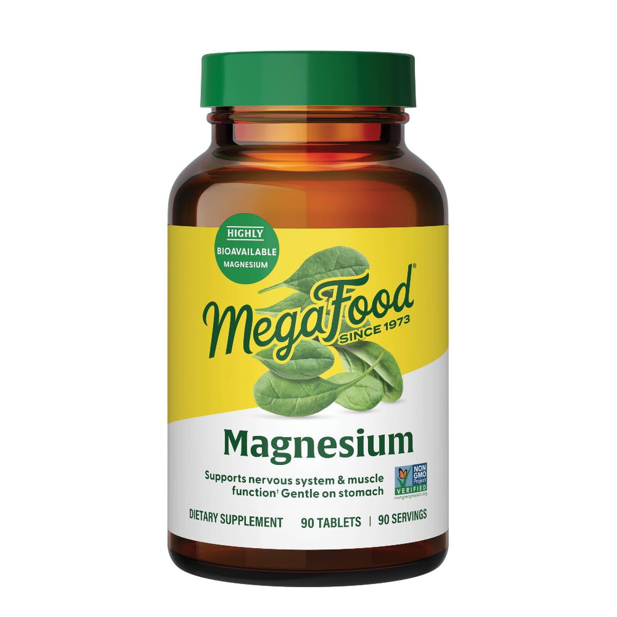 MegaFood frasco frontal mostrando etiqueta y beneficio de soporte cardíaco