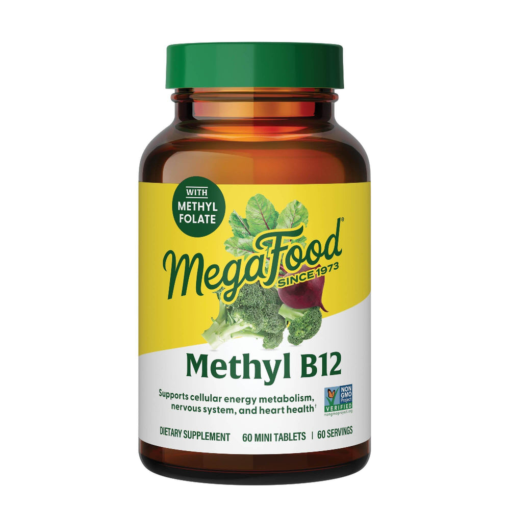 MegaFood envase frontal con meta B12 promueve energía celular