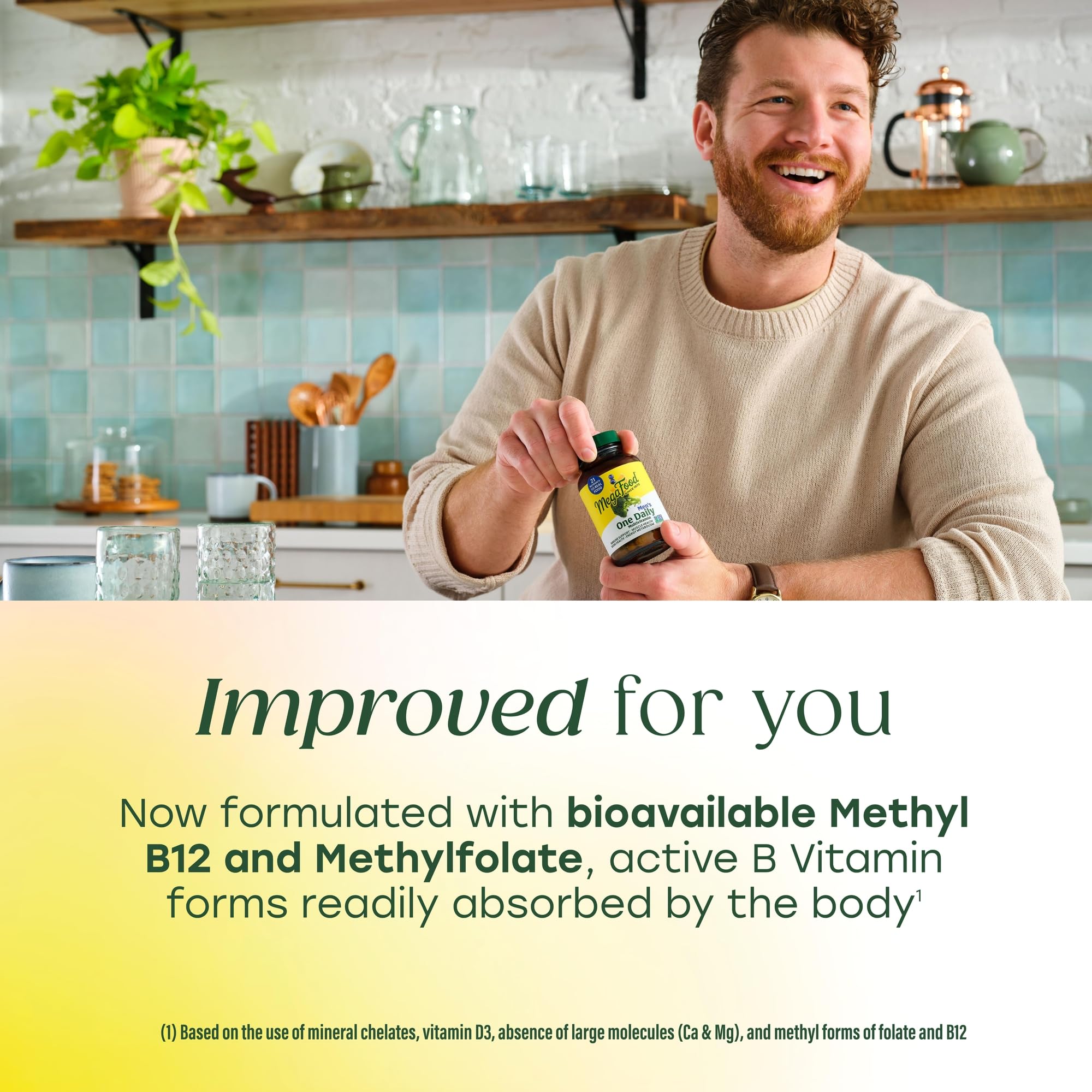 MegaFood tamaño comparativo junto a moneda para referencia de escala