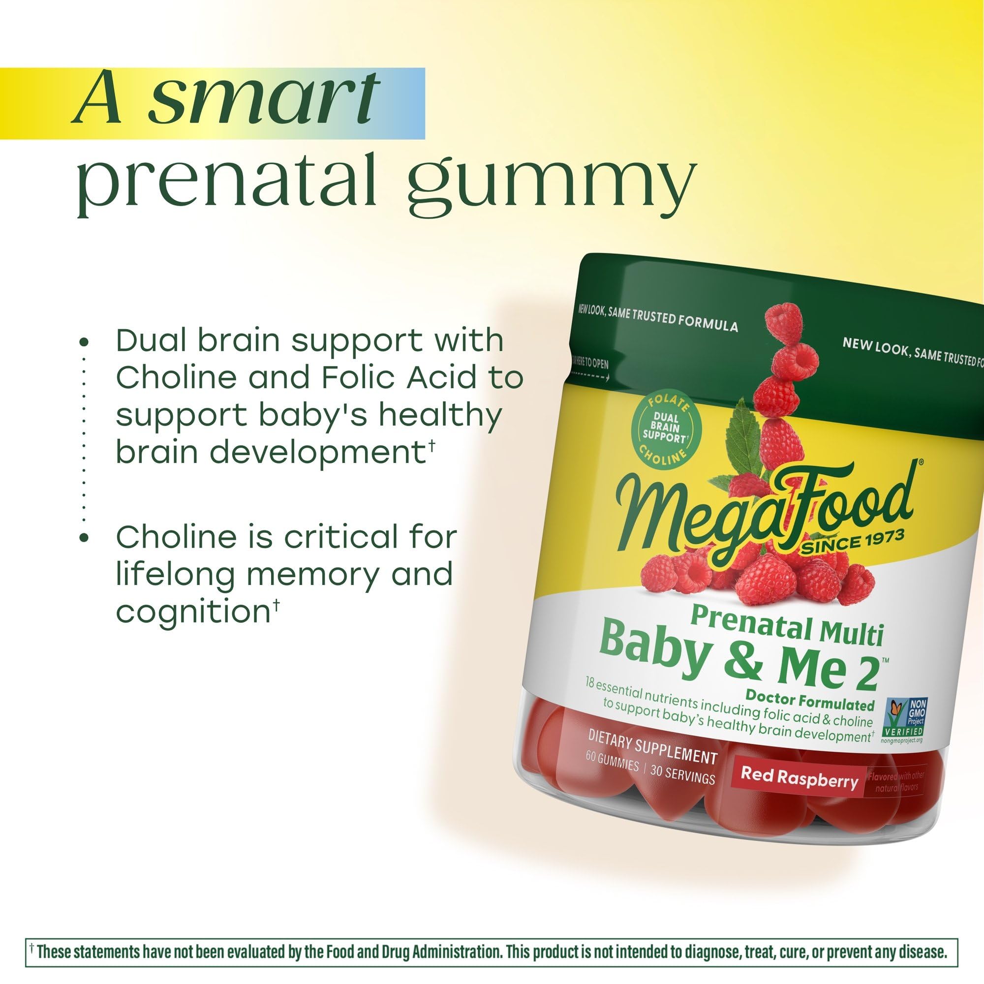 MegaFood primer plano de textura masticable, sabor frambuesa natural