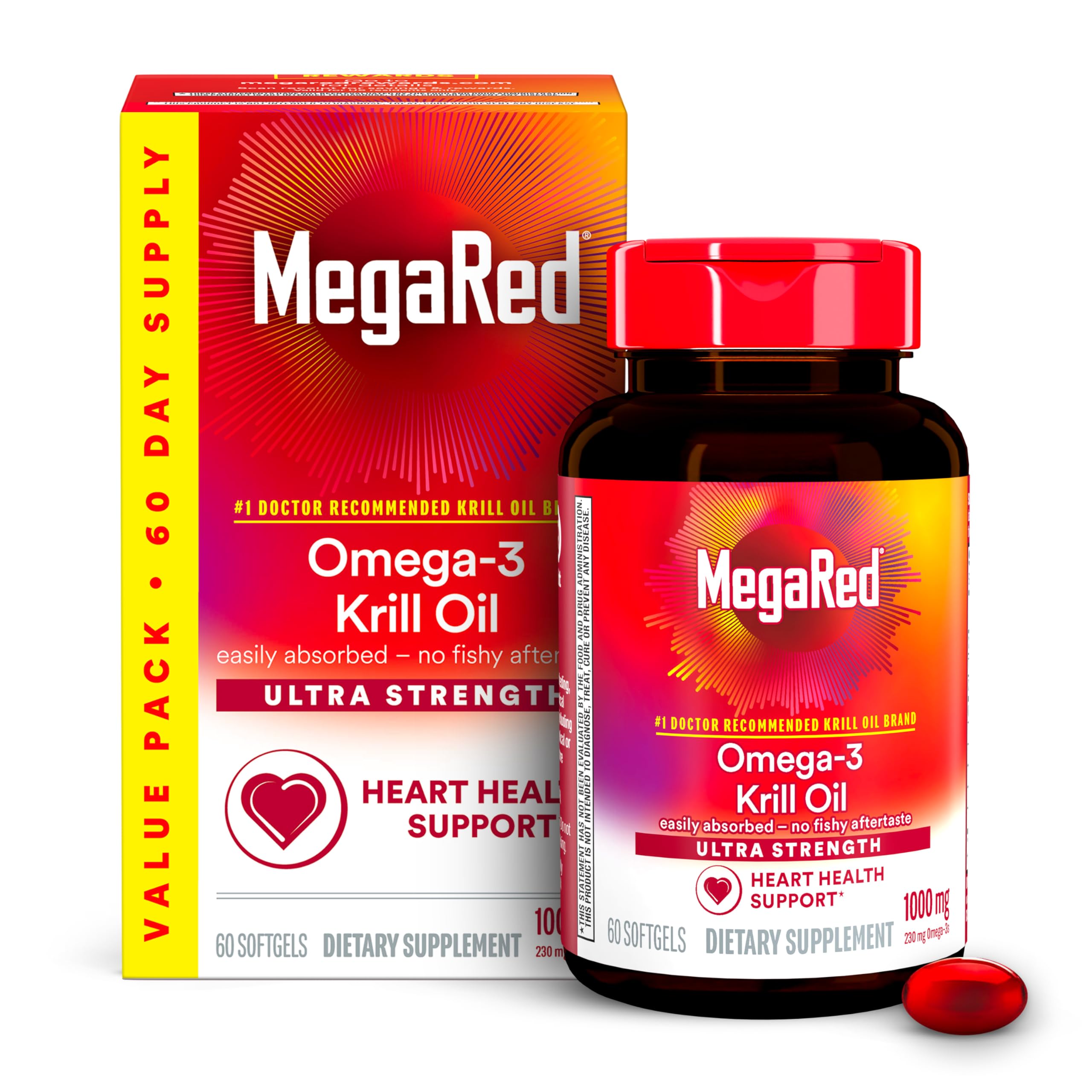 MegaRed frente del empaque mostrando dosificación clara y beneficio cardiovascular