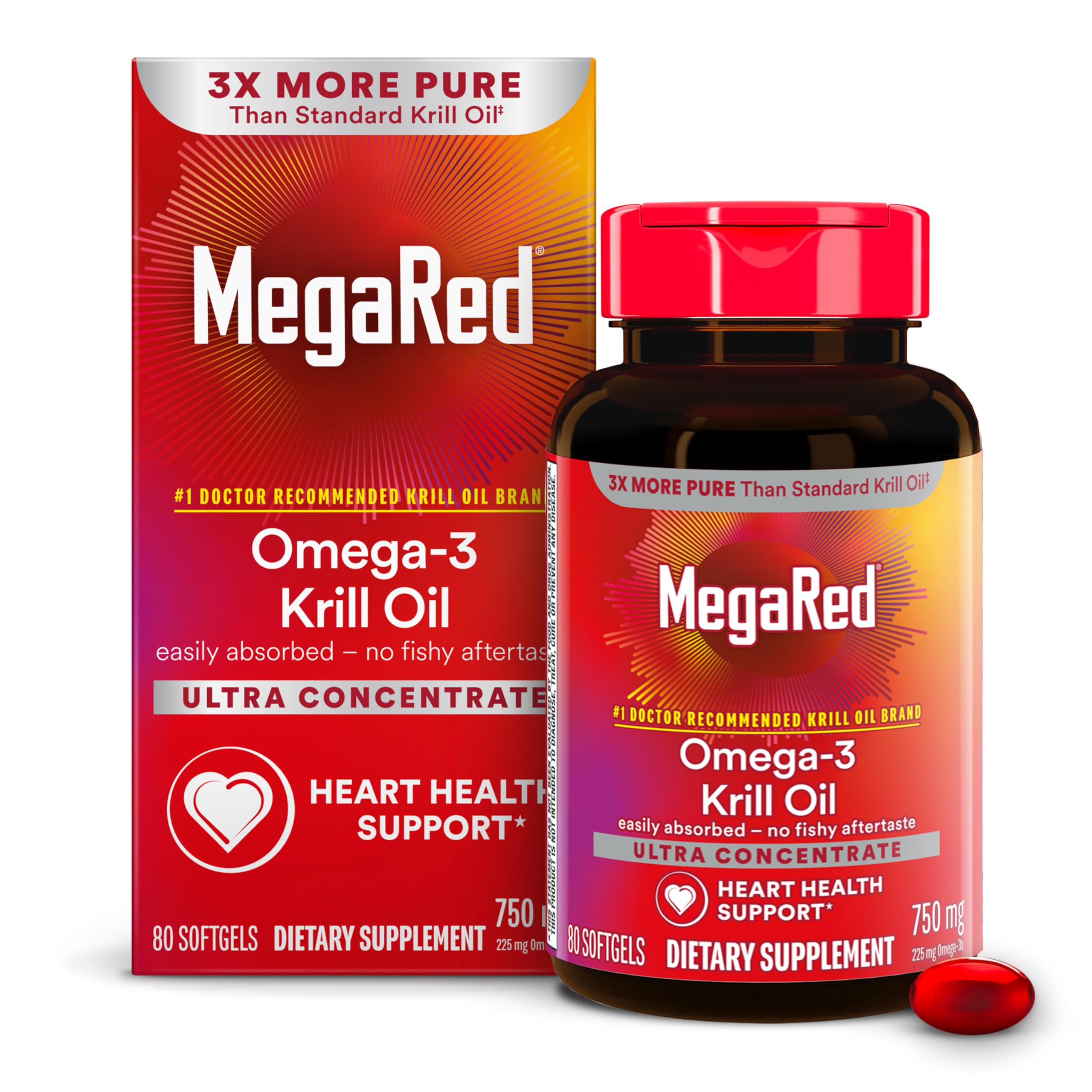 MegaRed envase frontal 80 cápsulas, fácil dosificación
