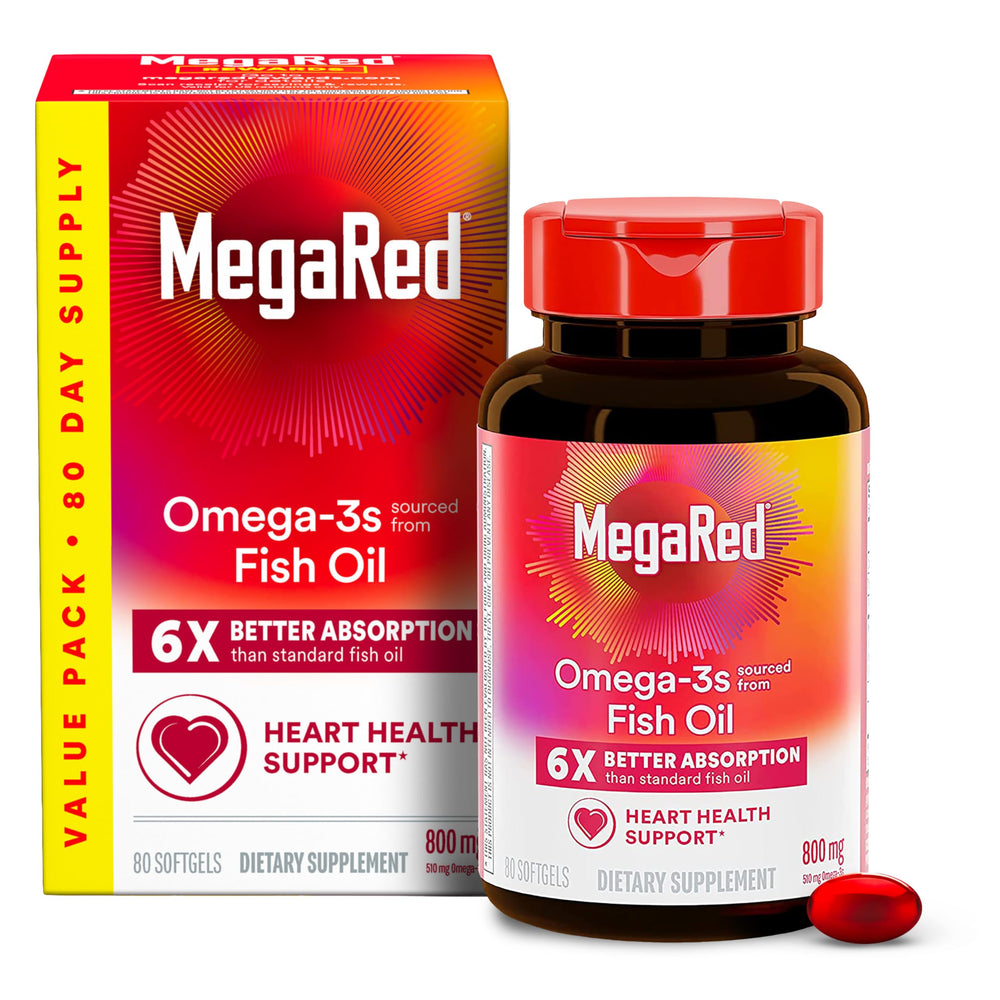 MegaRed envase frontal mostrando 80 cápsulas y beneficios de absorción