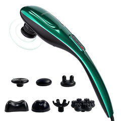 MEGAWISE vista frontal del masajeador verde con motor potente y control cómodo