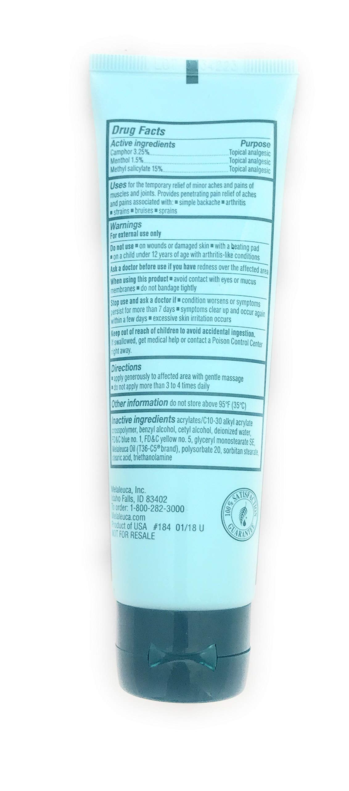 Melaleuca primer plano de textura en la piel que ilustra rápida absorción y confort