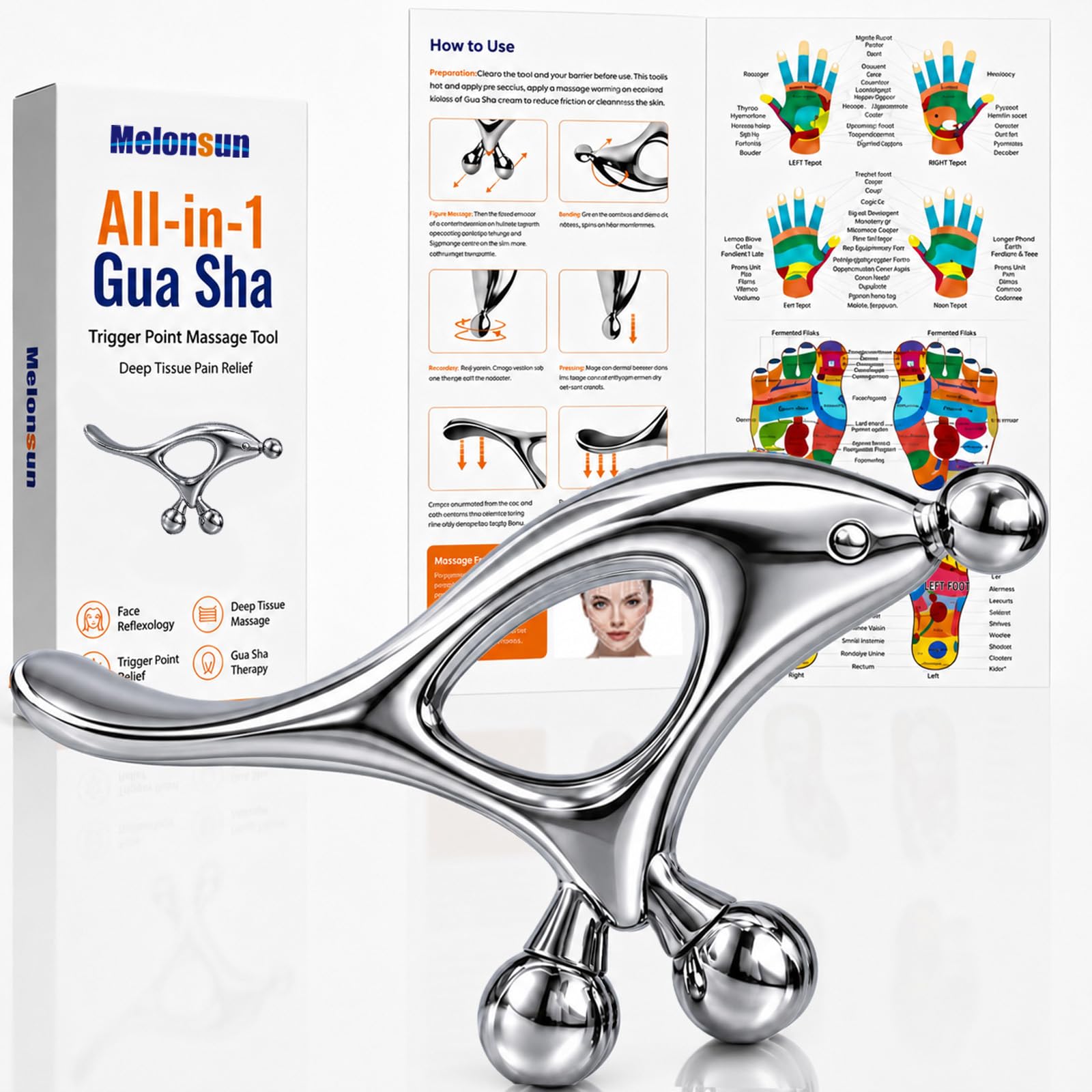 Melonsun herramienta frontal mostrando forma ergonómica y beneficio de control