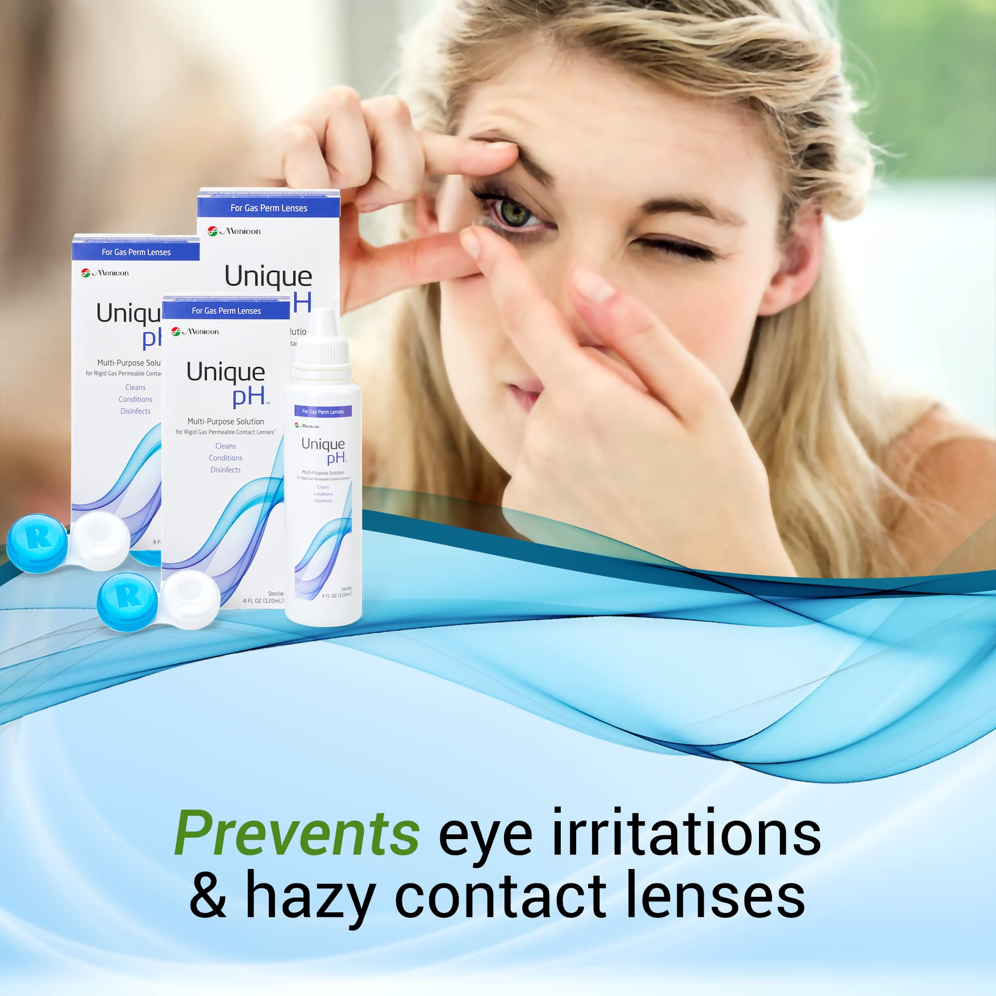 Menicon lentes RGP en remojo con solución, limpieza y acondicionamiento