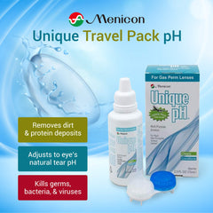 Menicon Unique pH primer plano del envase facilita manejo sin derrames