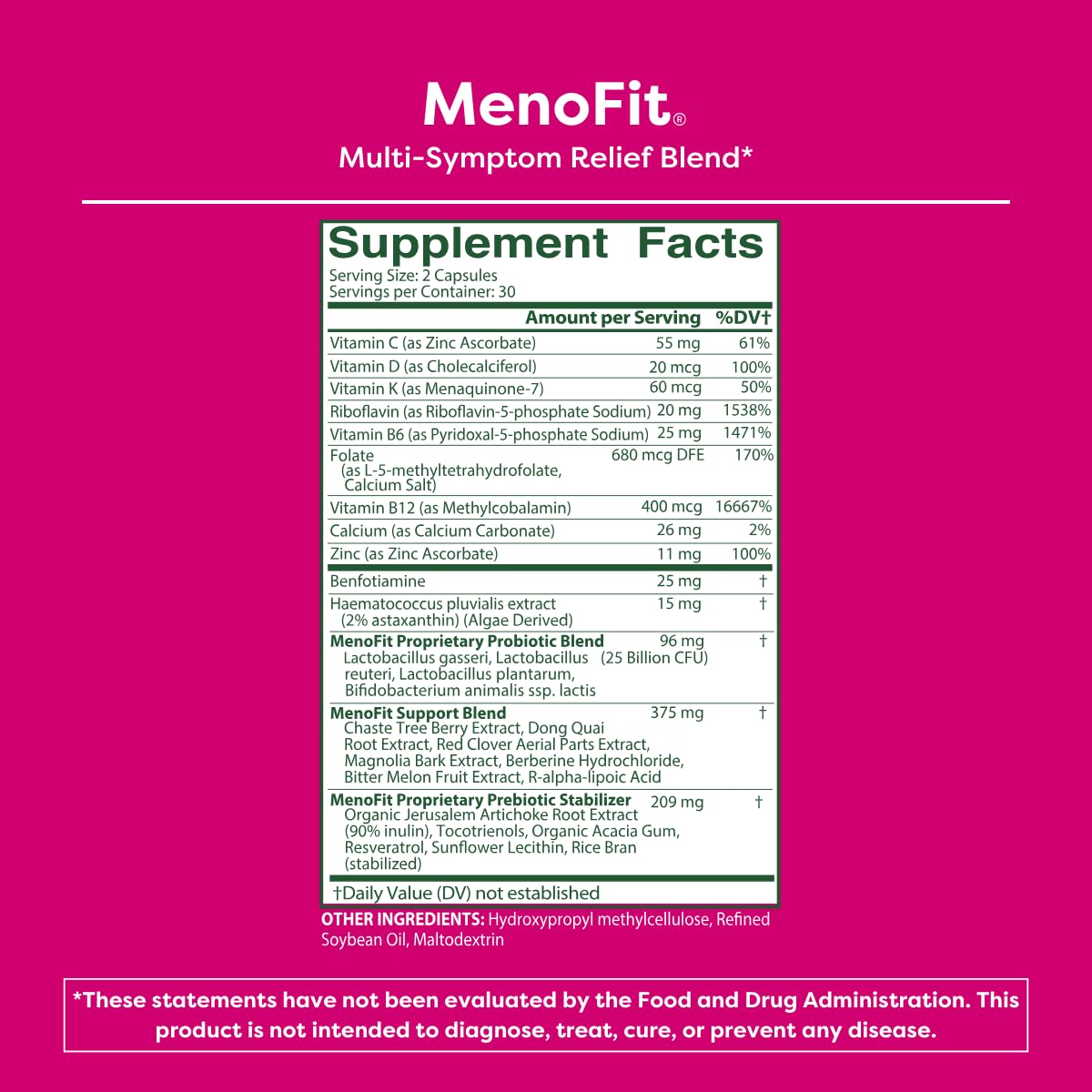 MENOLABS MenoFit mujer tomando cápsula en la mañana para apoyo diario