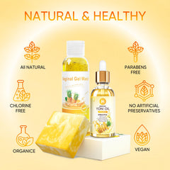 MENOMINO aceite íntimo con gotero mostrando textura nutritiva y rápida absorción