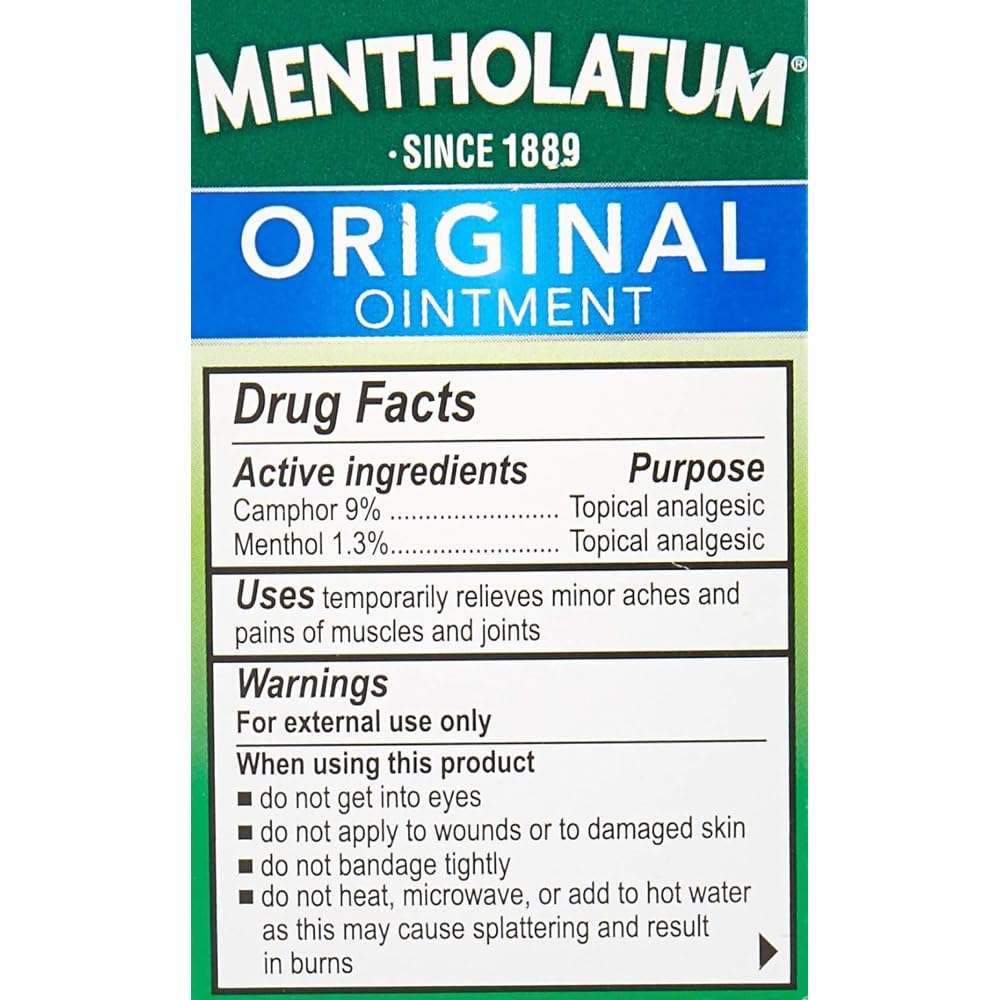 Mentholatum aplicación en pecho vapores aromáticos que aportan confort