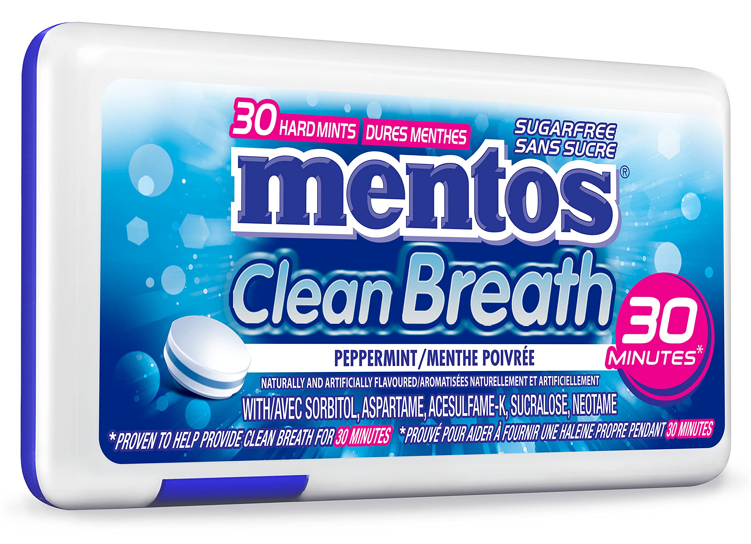 MENTOS paquete frontal mostrando diseño y portabilidad, ideal para frescura rápida