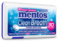 MENTOS paquete frontal mostrando diseño y portabilidad, ideal para frescura rápida