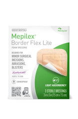 Mepilex presentación frontal mostrando empaque y beneficio de protección hospitalaria