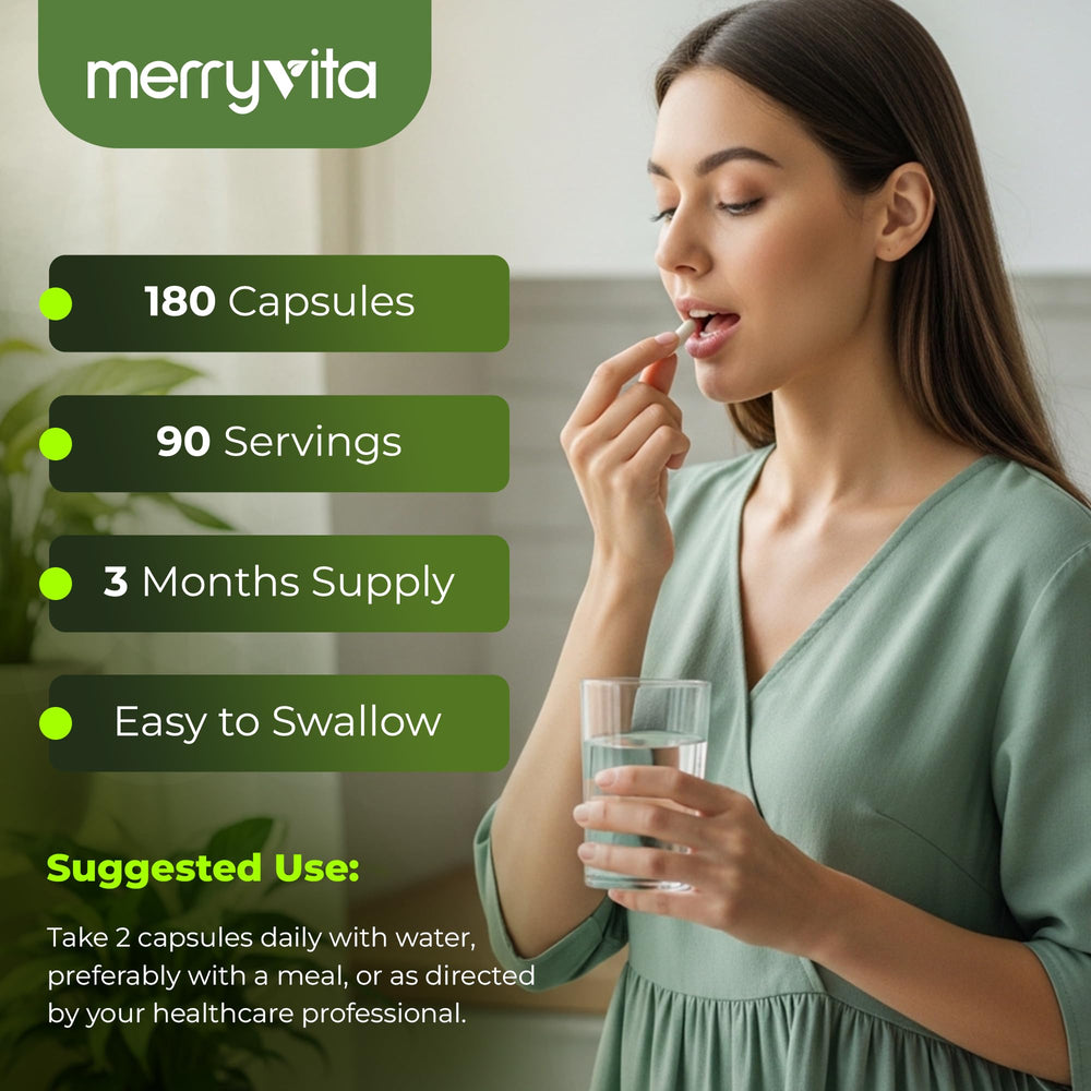 MERRY VITA etiqueta con ingredientes y ventaja de transparencia y calidad