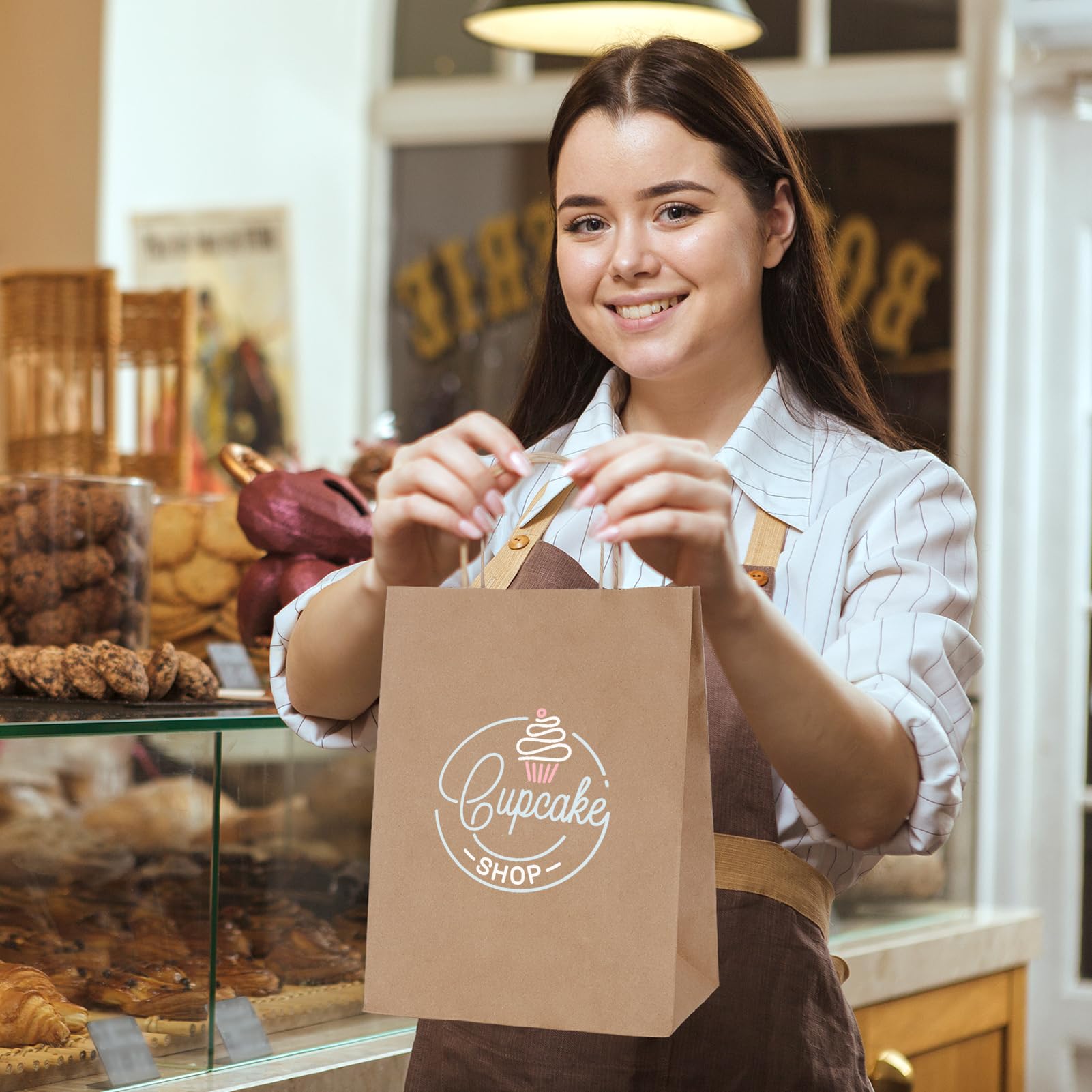 MESHA bolsa exhibida en mostrador ideal para ventas al por menor