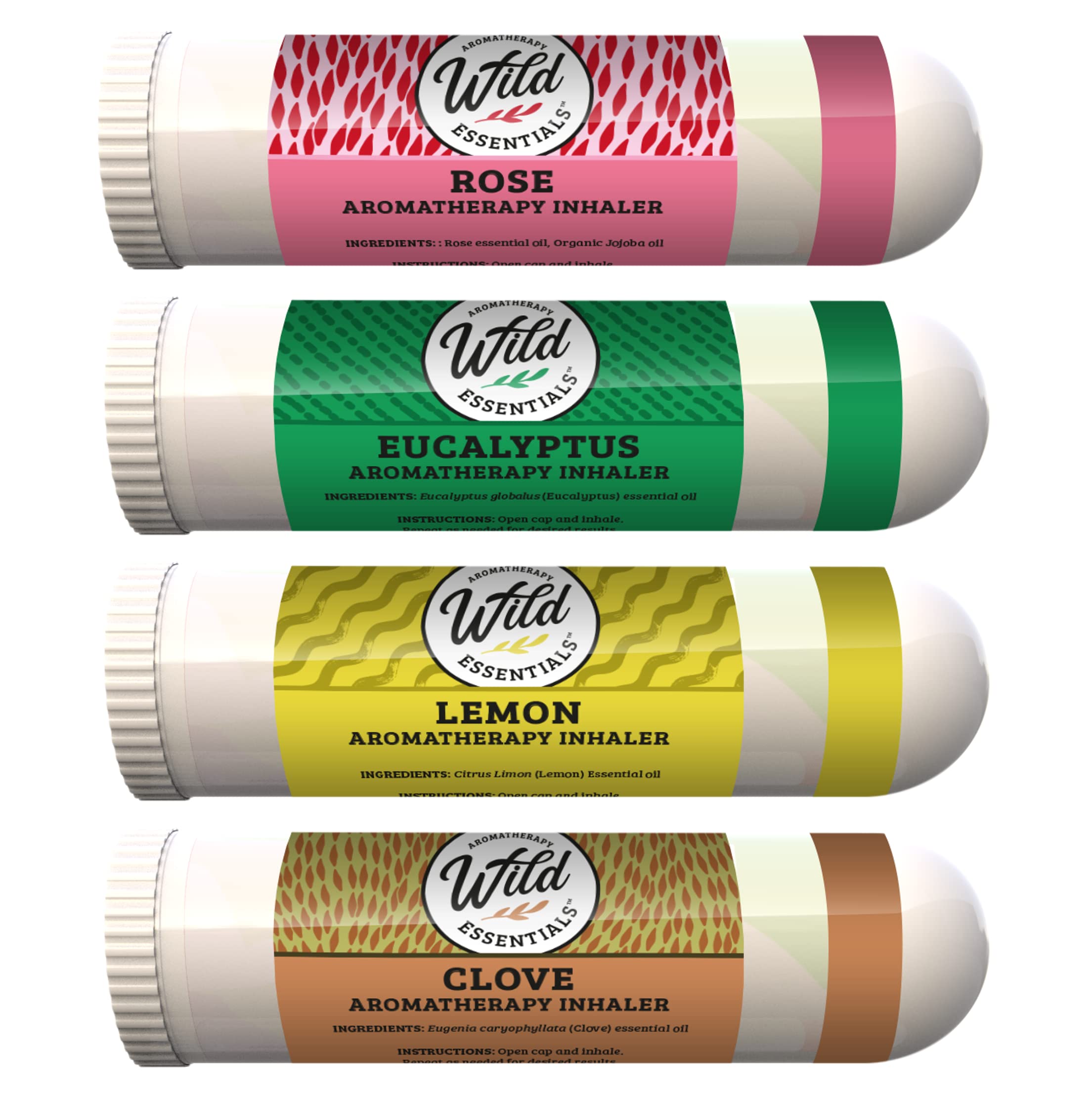 mEssentials pack frontal mostrando los cuatro inhaladores para entrenamiento olfativo