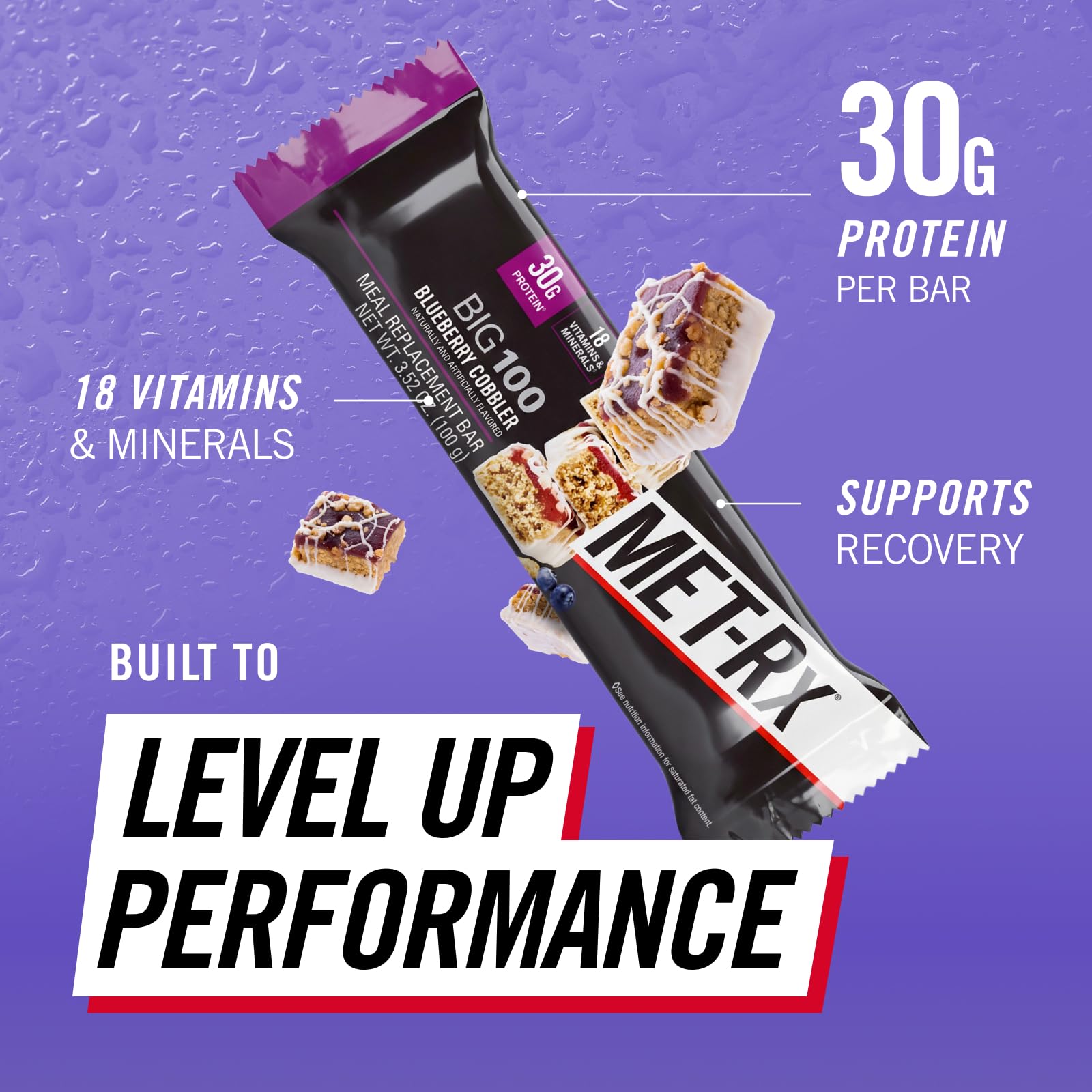 MET-Rx primer plano textura y relleno que evidencia sabor y masticabilidad