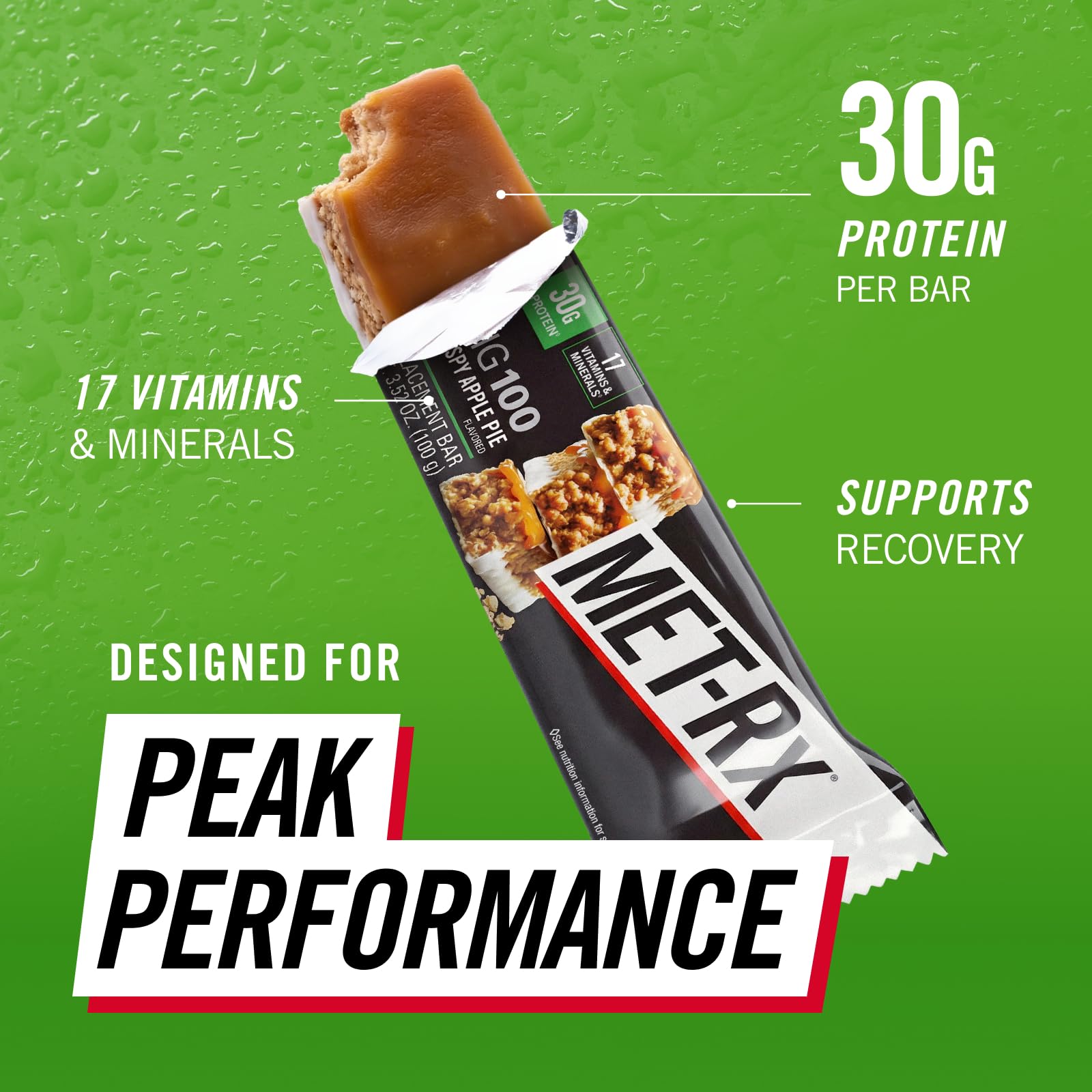 MET-Rx detalle de textura crujiente y relleno con beneficio de sabor real