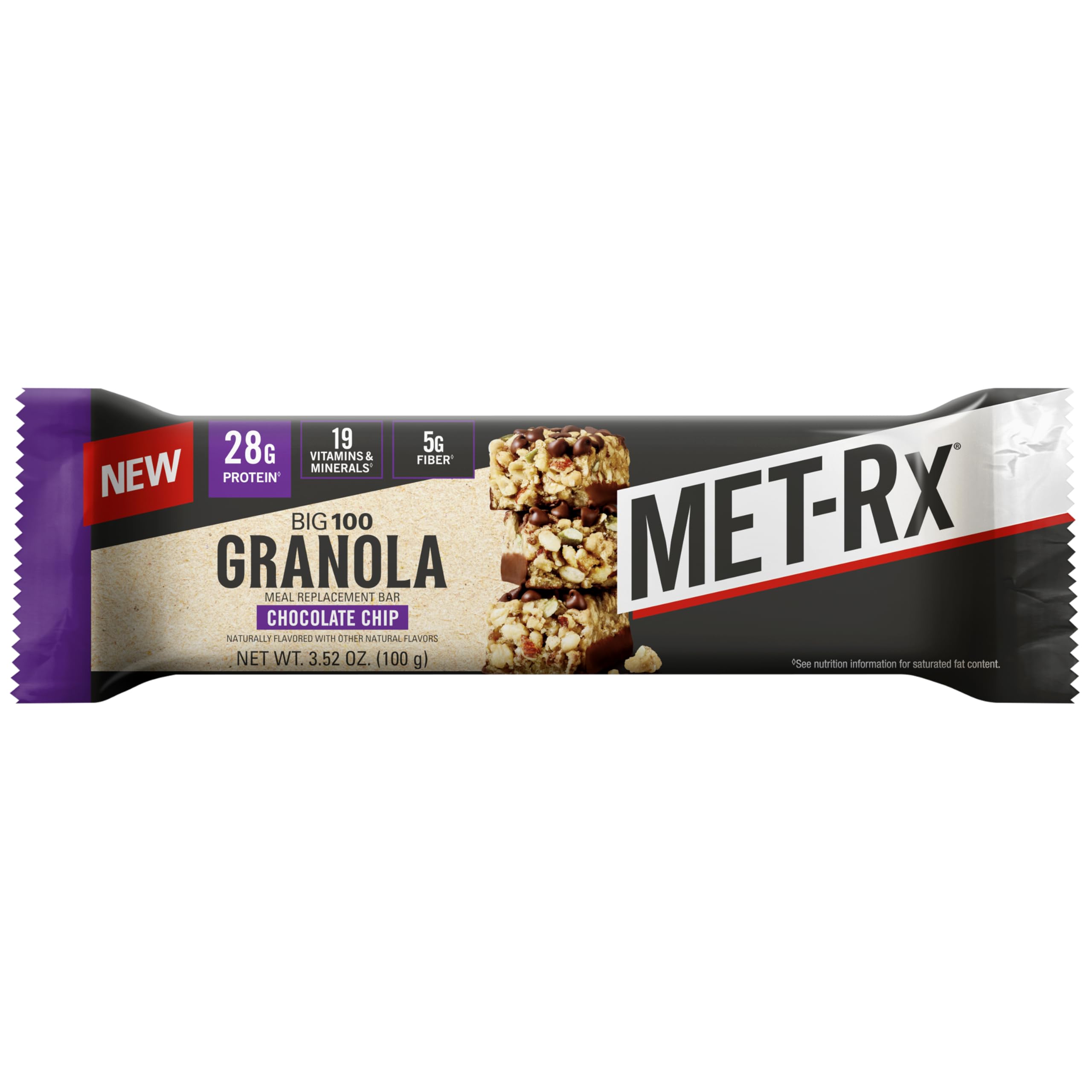 MET-Rx detalle de textura granola que resalta crujiente y sabor