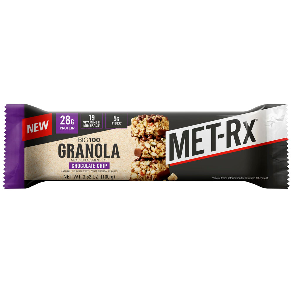 MET-Rx detalle de textura granola que resalta crujiente y sabor