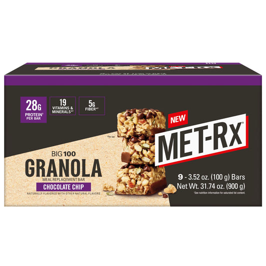 MET-Rx empaque frontal mostrando envase y beneficio proteico