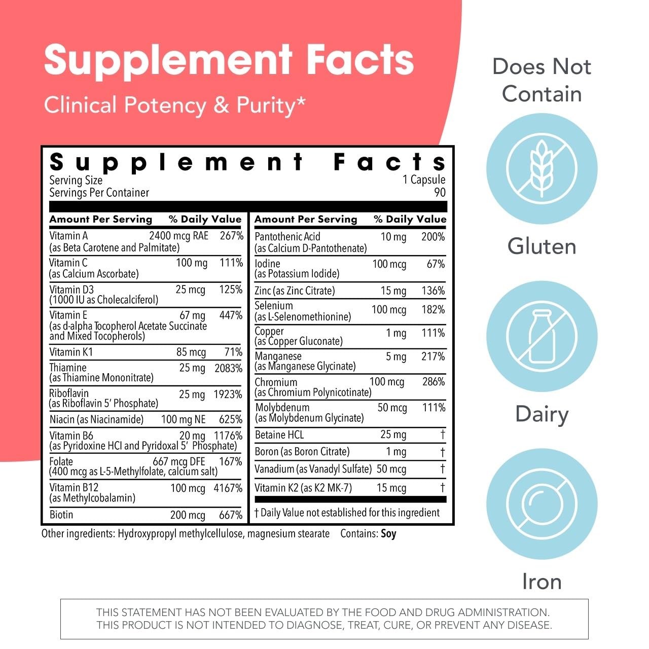 Metabolic Maintenance detalle de etiqueta que resalta vitaminas B activas