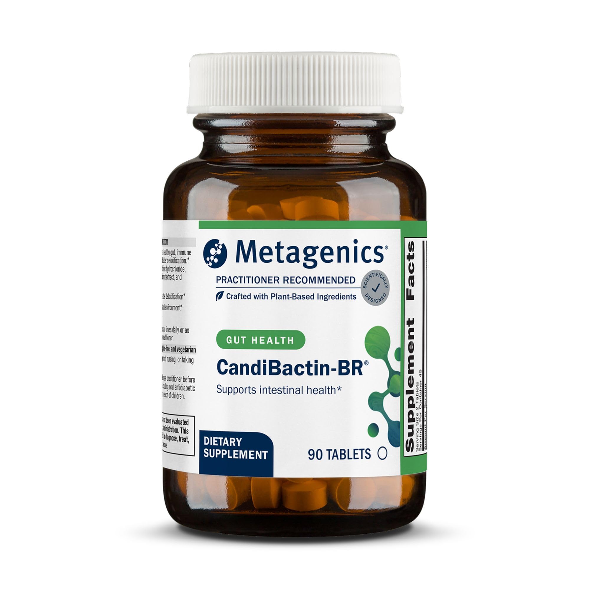 Metagenics CandiBactin‑BR frente del empaque mostrando marca y presentación, confianza profesional