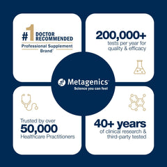 Metagenics presentación 180 tabletas destacando suministro prolongado y valor