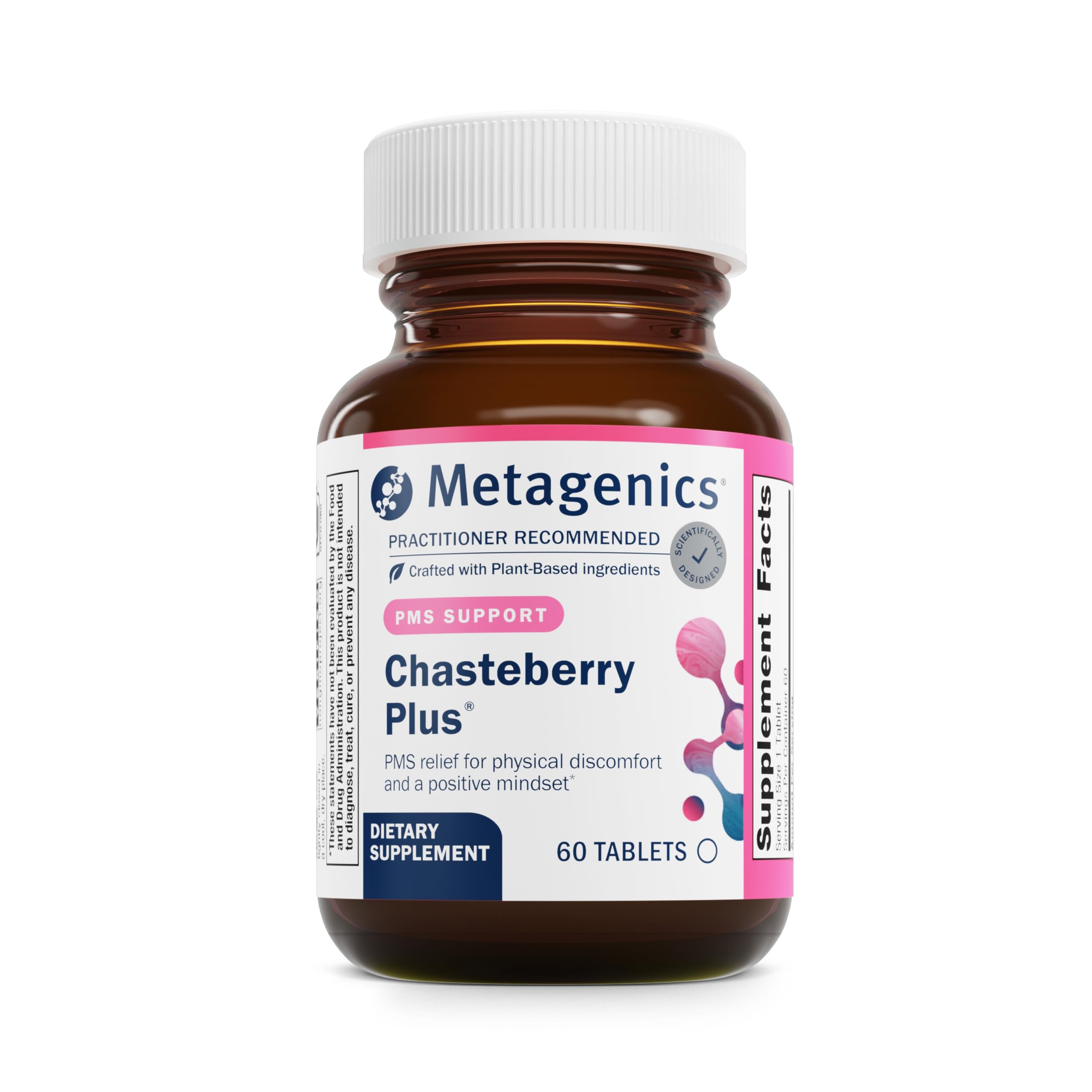 Metagenics Chasteberry Plus frente del envase mostrando la marca y beneficios