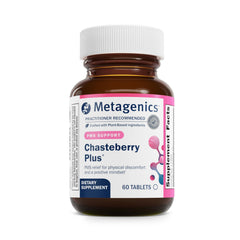 Metagenics Chasteberry Plus frente del envase mostrando la marca y beneficios