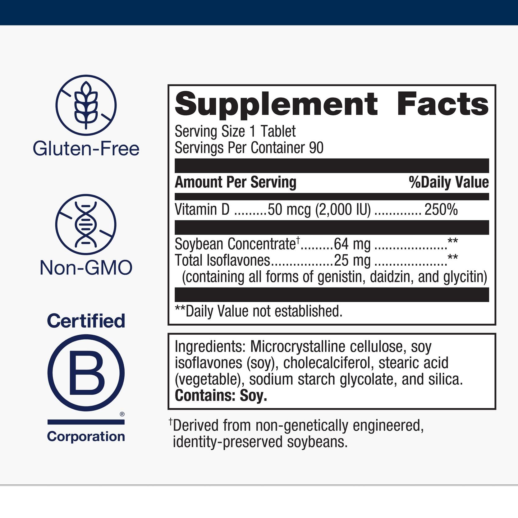 Metagenics etiqueta con ingredientes y información de absorción