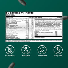 Metagenics etiqueta con ingredientes y concentración destacada