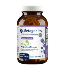 Metagenics frente del empaque mostrando la marca y beneficios claves