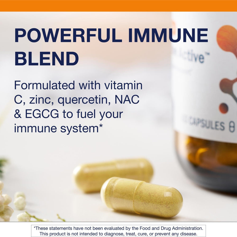 Metagenics Immune Active detalle de etiqueta con información de ingredientes