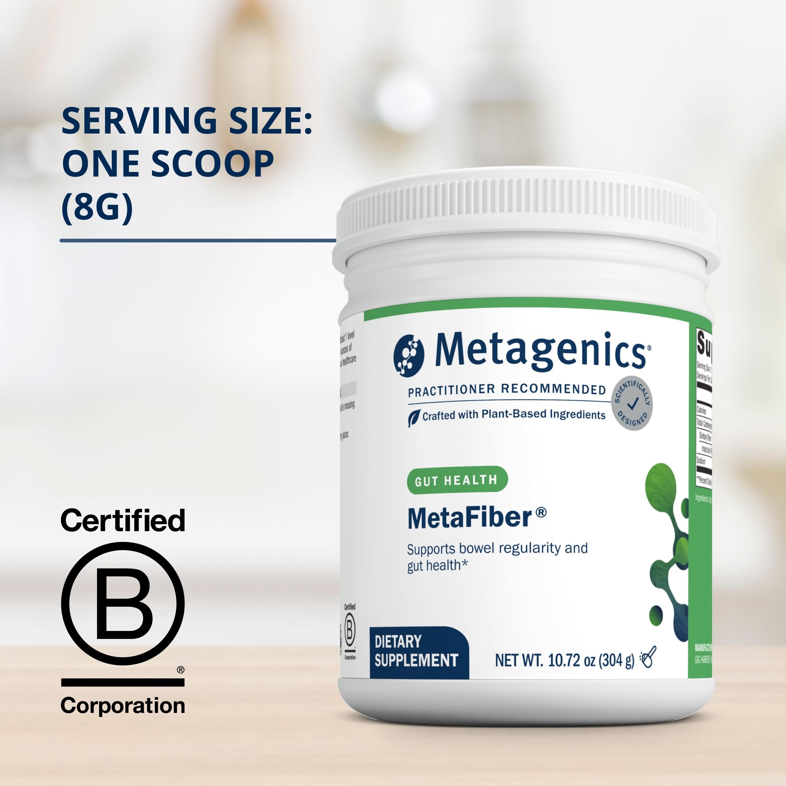 Cucharada medida de MetaFiber, dosificación precisa y práctica