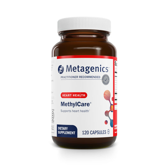 Metagenics MethylCare envase frontal, claridad de fórmula y beneficios