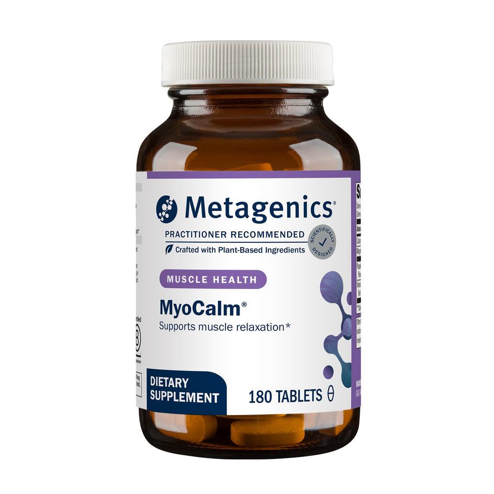 Metagenics MyoCalm frontal mostrando el envase y beneficios visibles