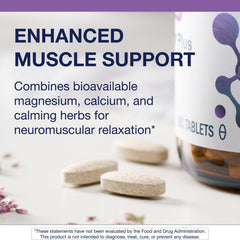 Metagenics MyoCalm Plus etiqueta detallada que muestra ingredientes y certificaciones