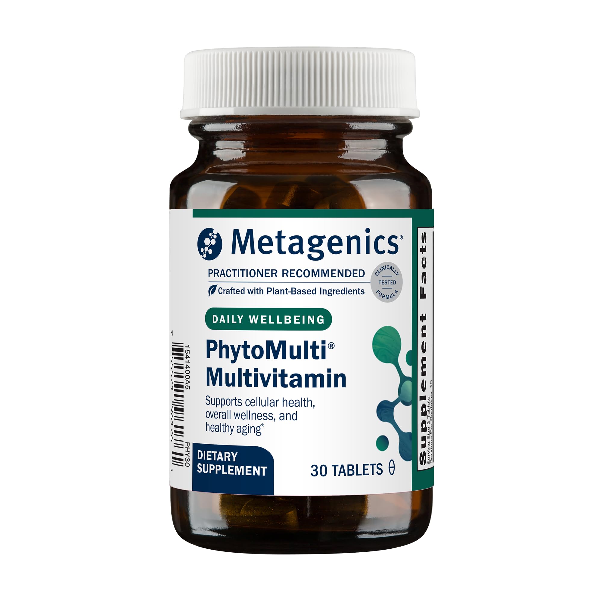 Metagenics PhytoMulti frente del envase mostrando el producto y beneficio antioxidante