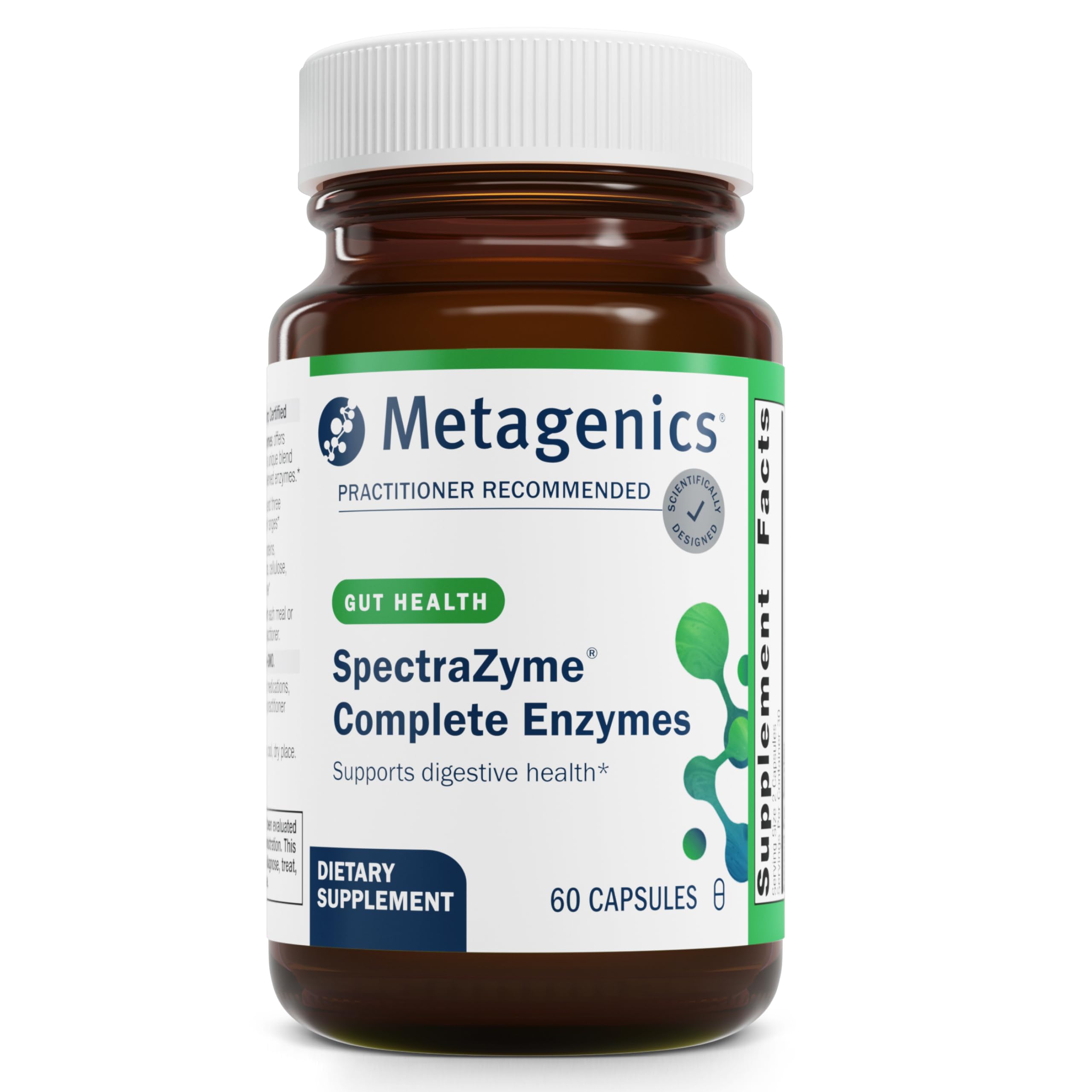 Metagenics SpectraZyme frente del envase mostrando calidad y confianza