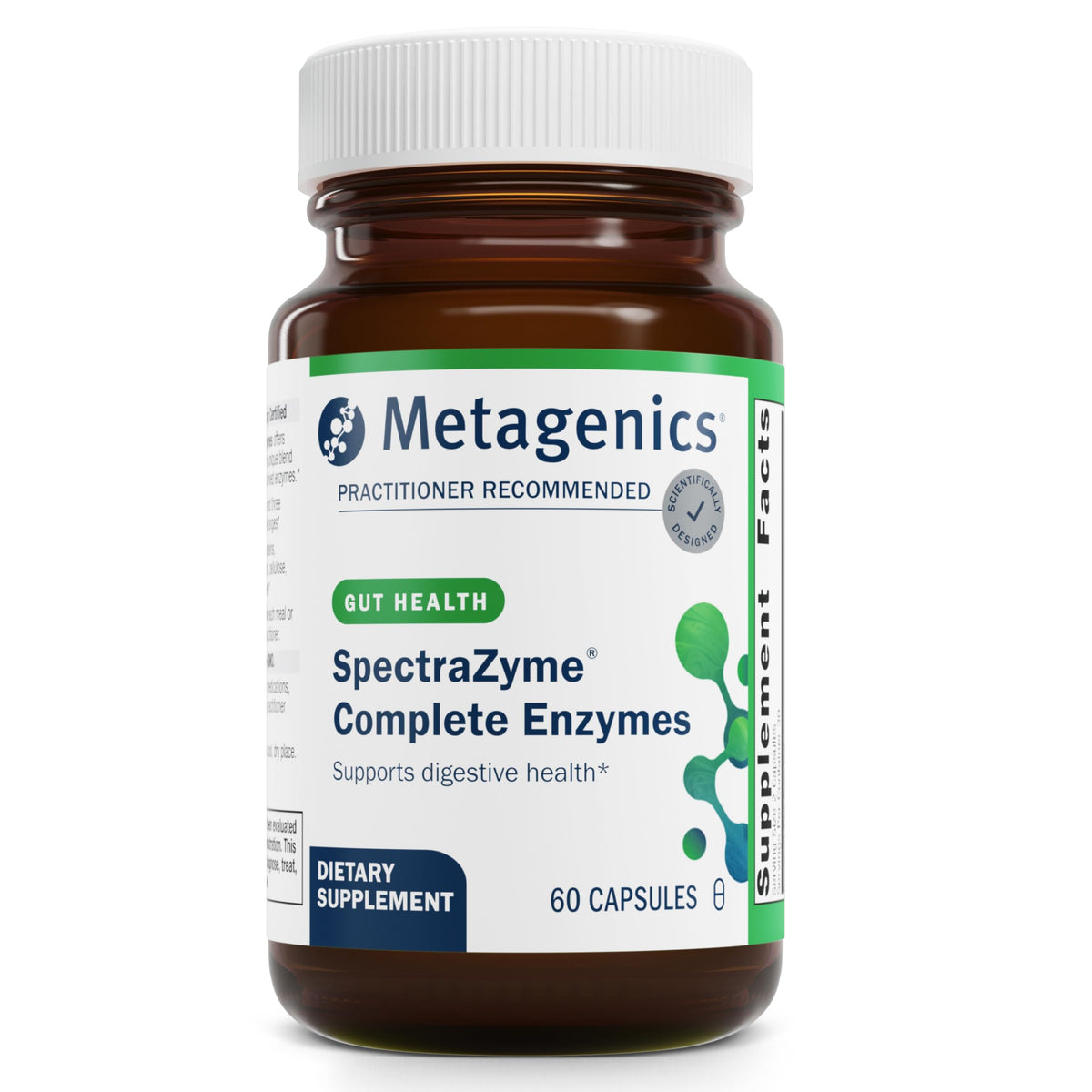 Metagenics SpectraZyme frente del envase mostrando calidad y confianza