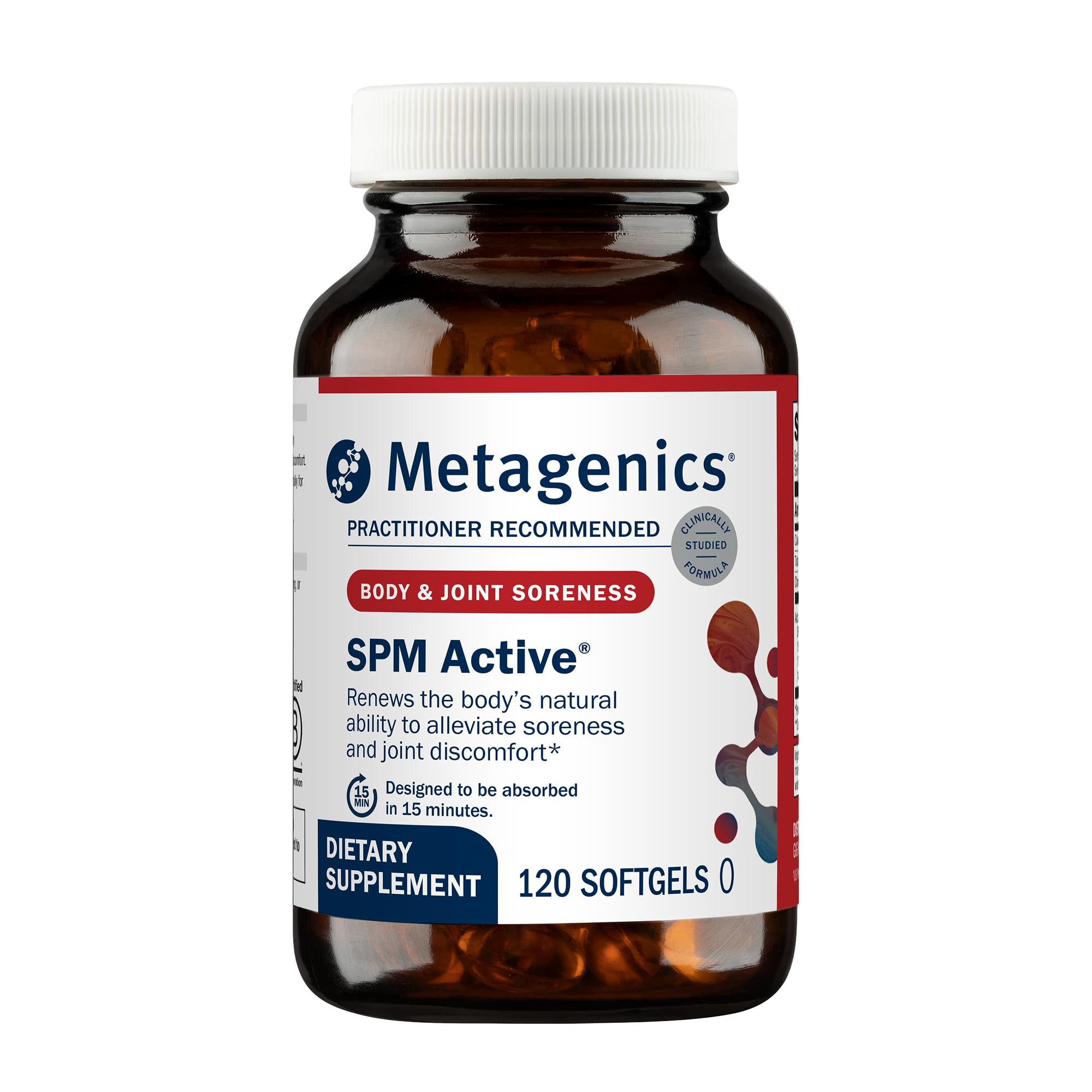 Metagenics SPM Active frente del empaque mostrando presentación y beneficio