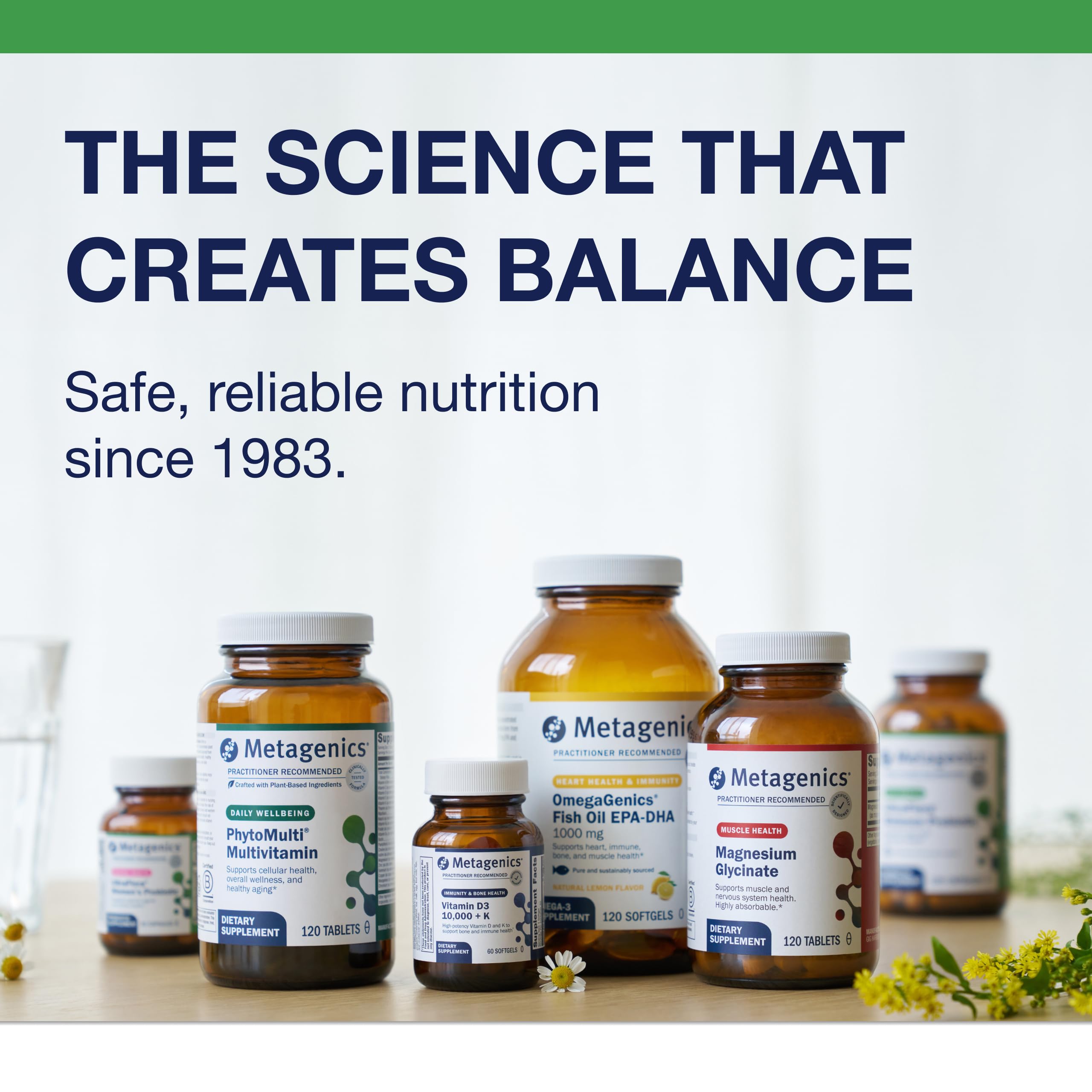 Metagenics etiqueta nutricional y lista de ingredientes para revisión
