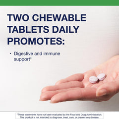 Metagenics tabletas masticables UltraFlora Kids detalle de forma y facilidad de uso