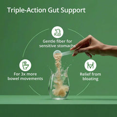Cuchara con porción de UltraFlora Fiber Metagenics, dosificación precisa y práctica
