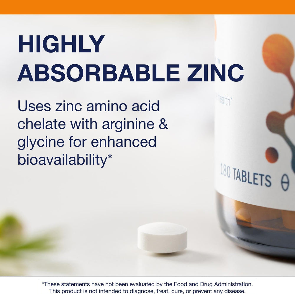 Metagenics Zinc A.G. primer plano de la textura de la tableta para calidad